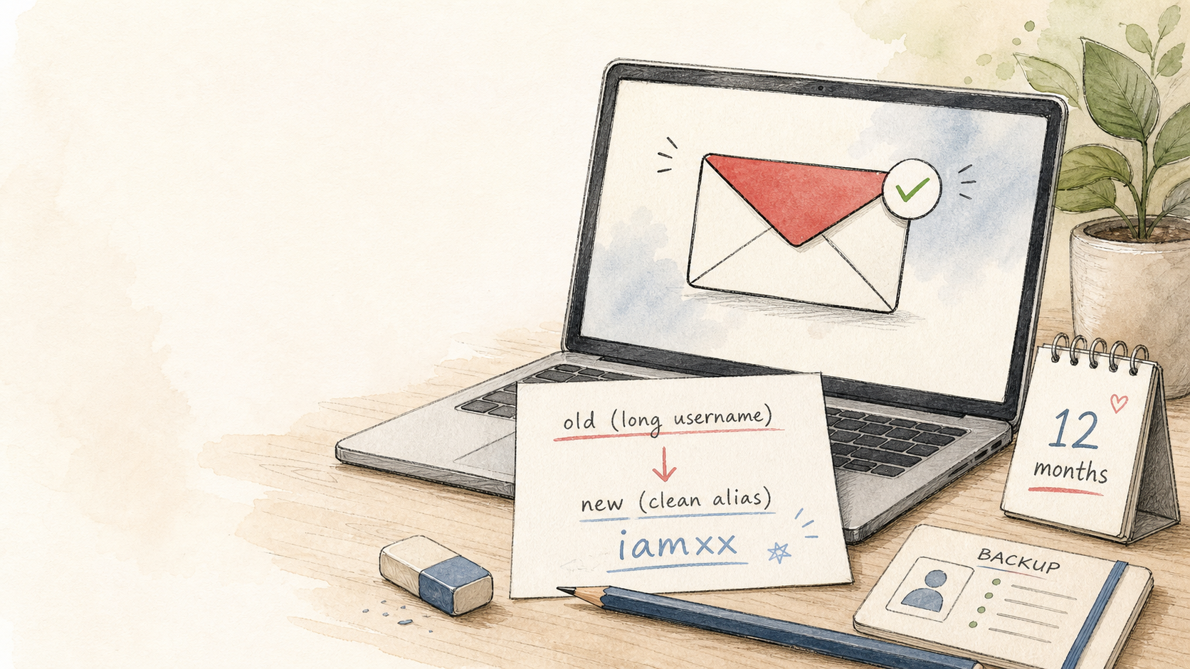 Gmail 地址更新手绘封面